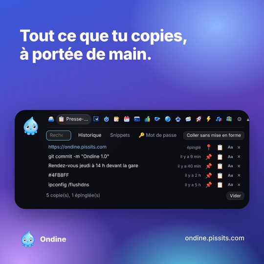 L'historique du presse-papiers